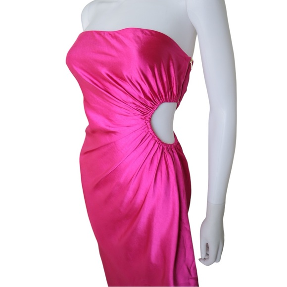 Runaway The Label Saraya cut out Dress XS Women’s Barbiecore Midi Fuschia NWT - Picture 5 of 7